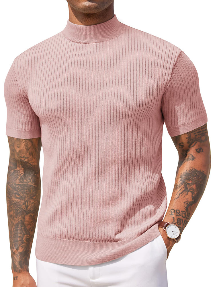 Basic Mock Neck Knit Tee (US Only)