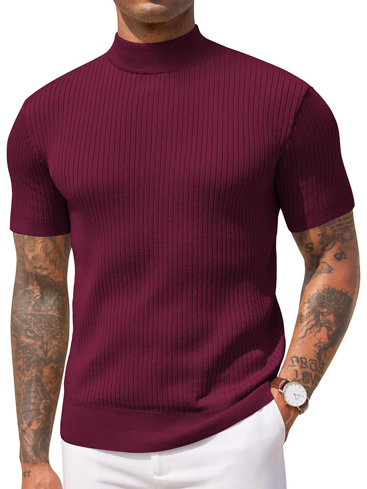 Basic Mock Neck Knit Tee (US Only)
