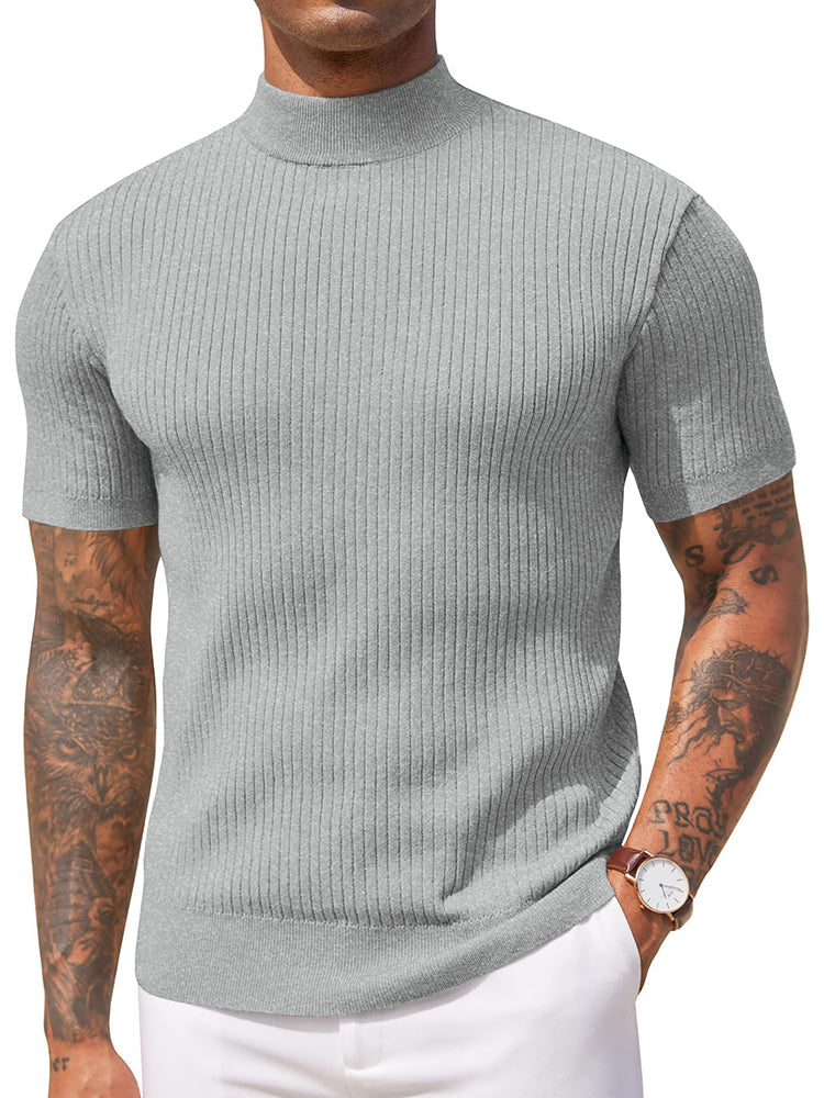 Basic Mock Neck Knit Tee (US Only)