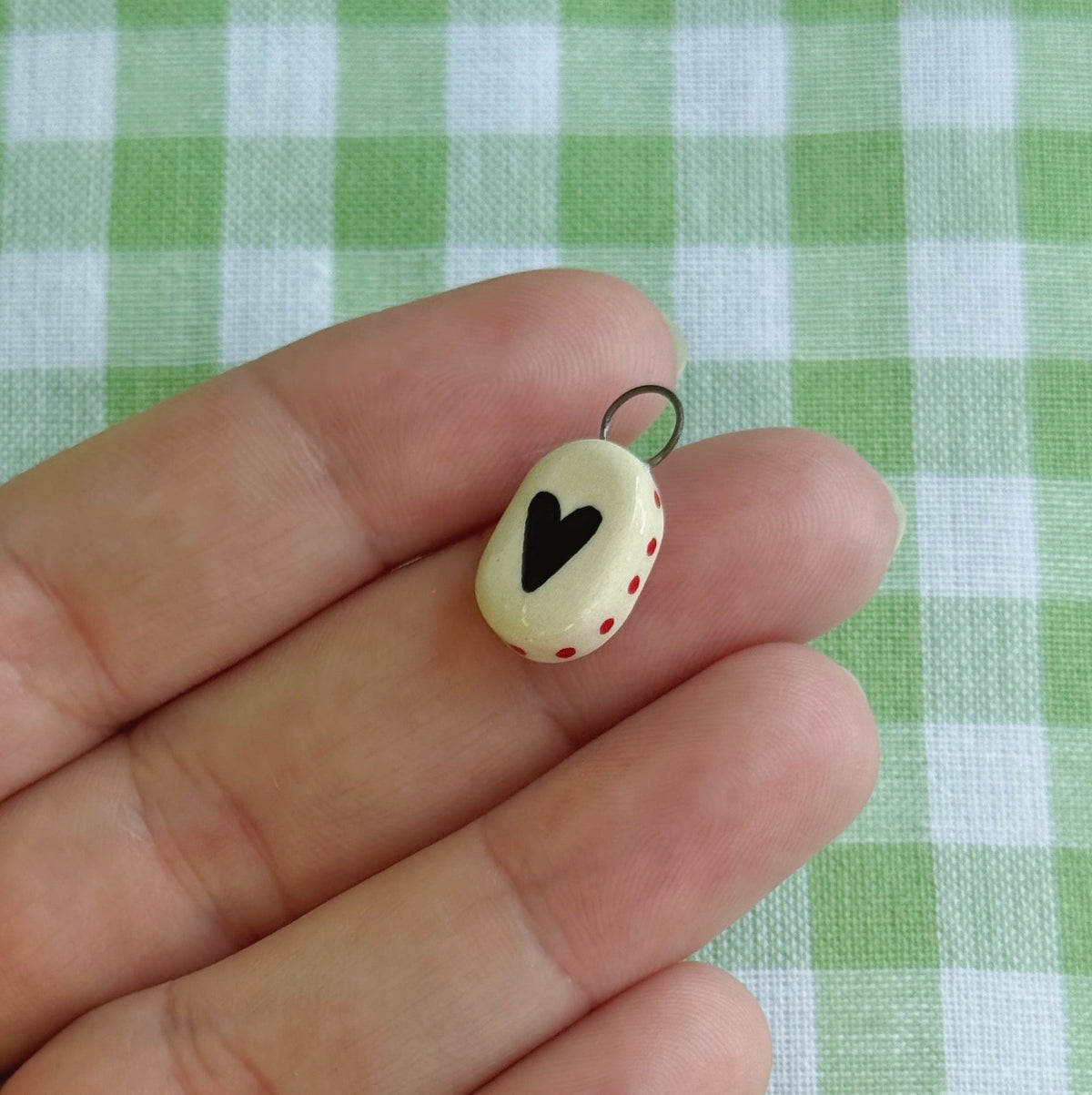 Polka-Dot Heart Charm