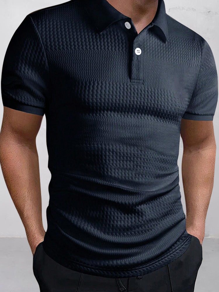 Stylish Jacquard Textured Polo Shirt